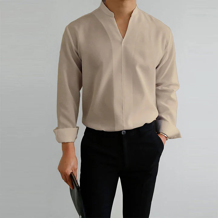 Men's V-Neck Long Sleeve Shirt