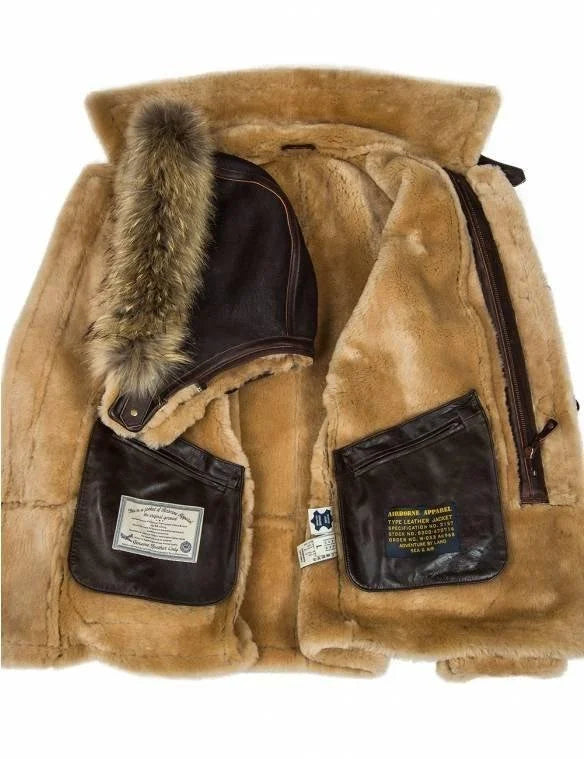 Herren Winter pelz Leder Mäntel