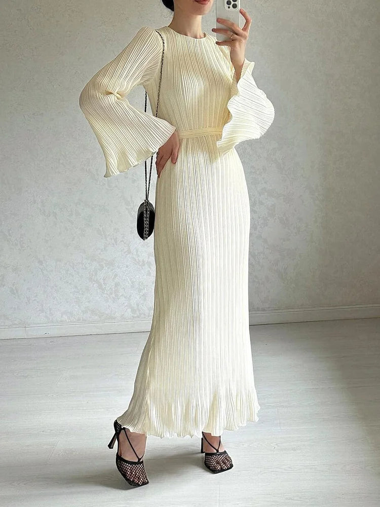 Elegant Long Sleeve Swing Dress