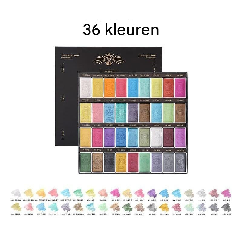 Set glanzende aquarelverf - Levendige en glinsterende verven