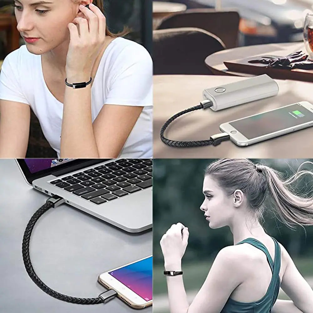 3-in-1 USB Oplaadkabel Armband - Stijlvolle en Handige Oplader