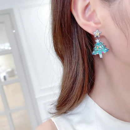 Colorful Christmas Earrings Stud