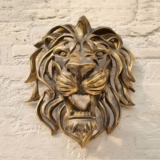Vægmonteret løvehoved