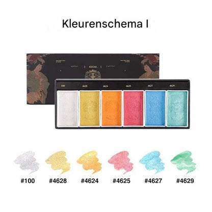 Set glanzende aquarelverf - Levendige en glinsterende verven