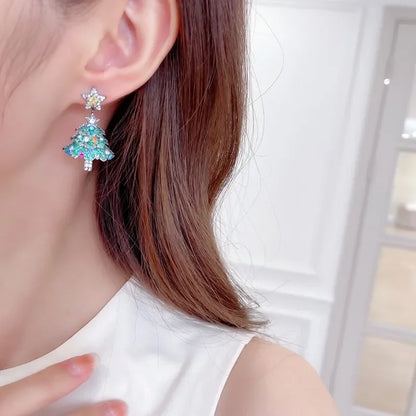 Colorful Christmas Earrings Stud