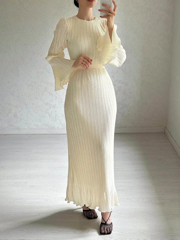 Elegant Long Sleeve Swing Dress