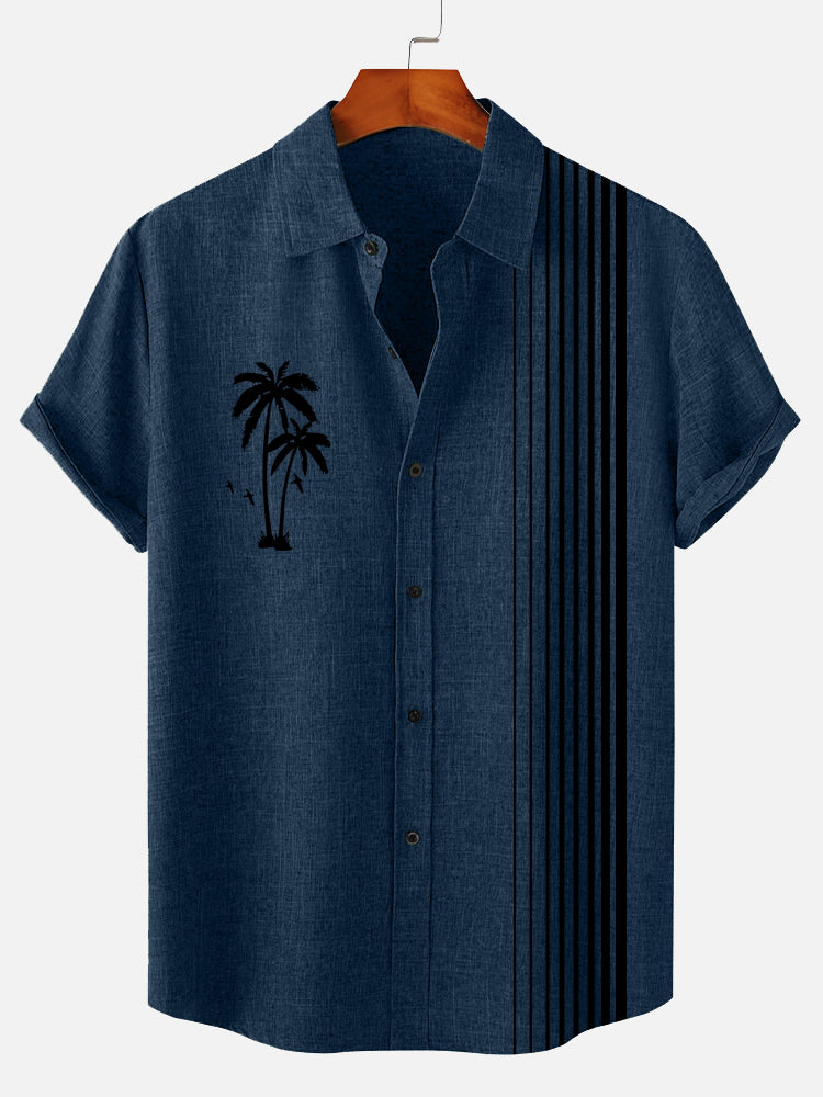 Men's Vintage Hawaiian Navy Shirt