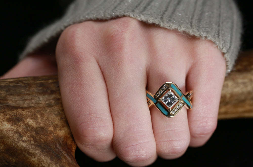 Turquoise Infinity Crown Ring