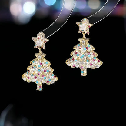 Colorful Christmas Earrings Stud