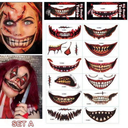 Halloween Mouth Tattoo Stickers