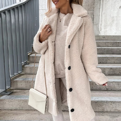 Manteau en fausse laine pour femmes