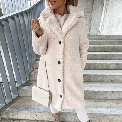 Manteau en fausse laine pour femmes