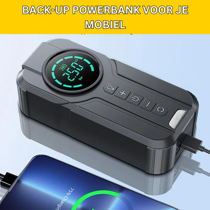 Draagbare Powerbank, Jumpstarter, Luchtpomp en Licht