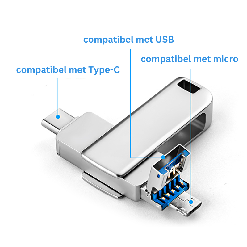 4 in 1 USB voor extra ruimte