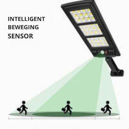 Zonne-energie Straatverlichting Buiten Mens Bewegingssensor