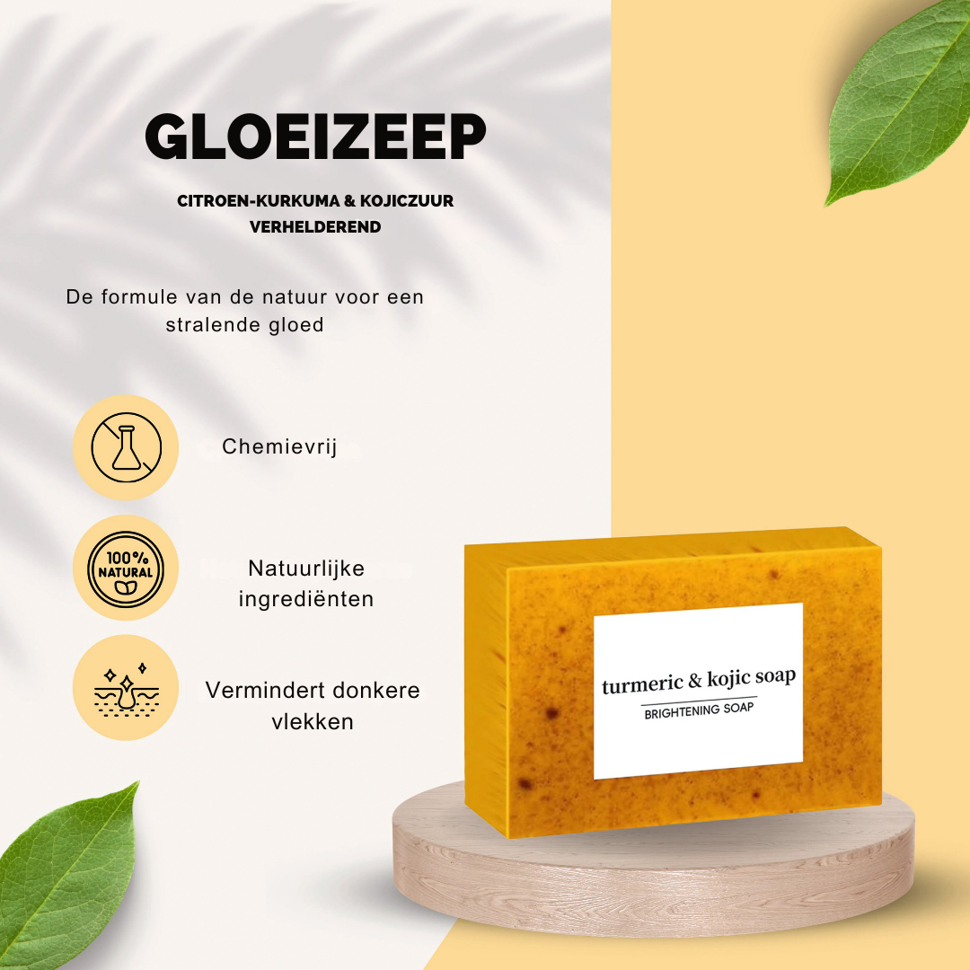 Turmeric & Kojic Zeep - Hydraterende & Verhelderende Reiniging