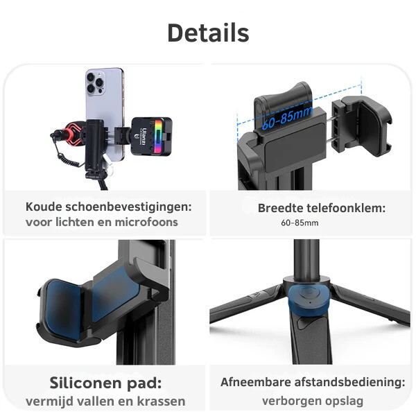 Compact Reisstatief 360 - Lichtgewicht en Flexibel voor Reisfotografie