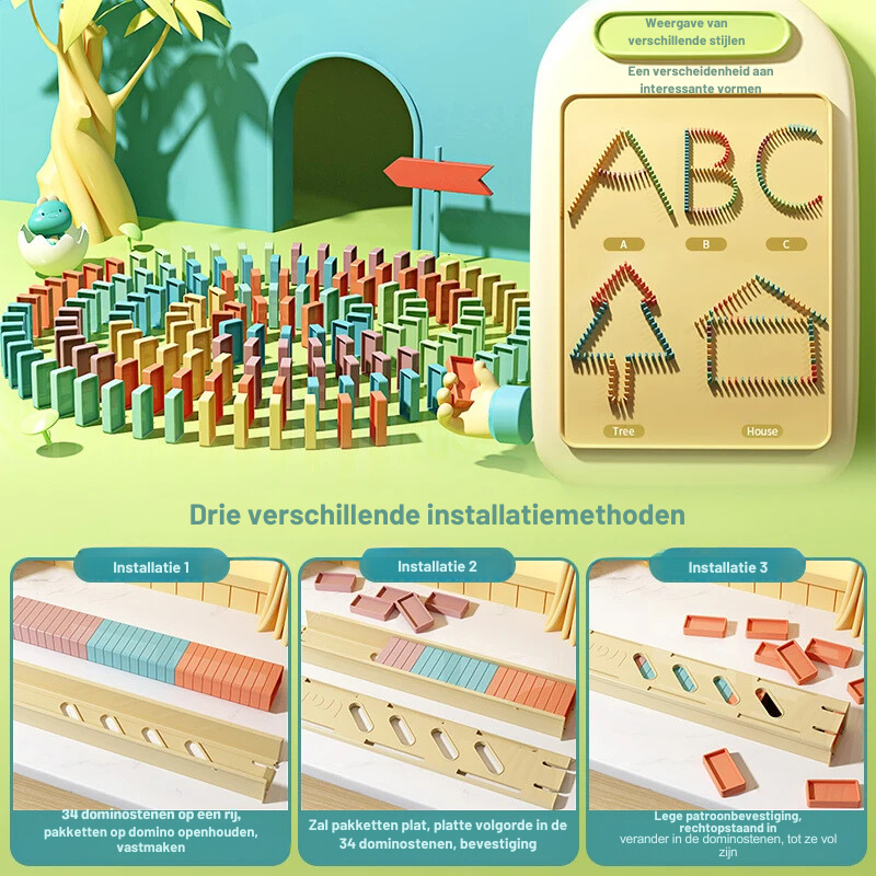 Domino Treinset Voor kinderen - Automatische Dominolaying