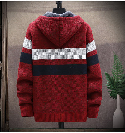 Hooded Men's Striped Sweater