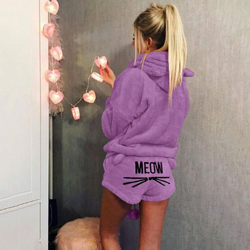 Warme Miauw Kat Pyjama Set | Luxe en Comfortabele Nachtkleding