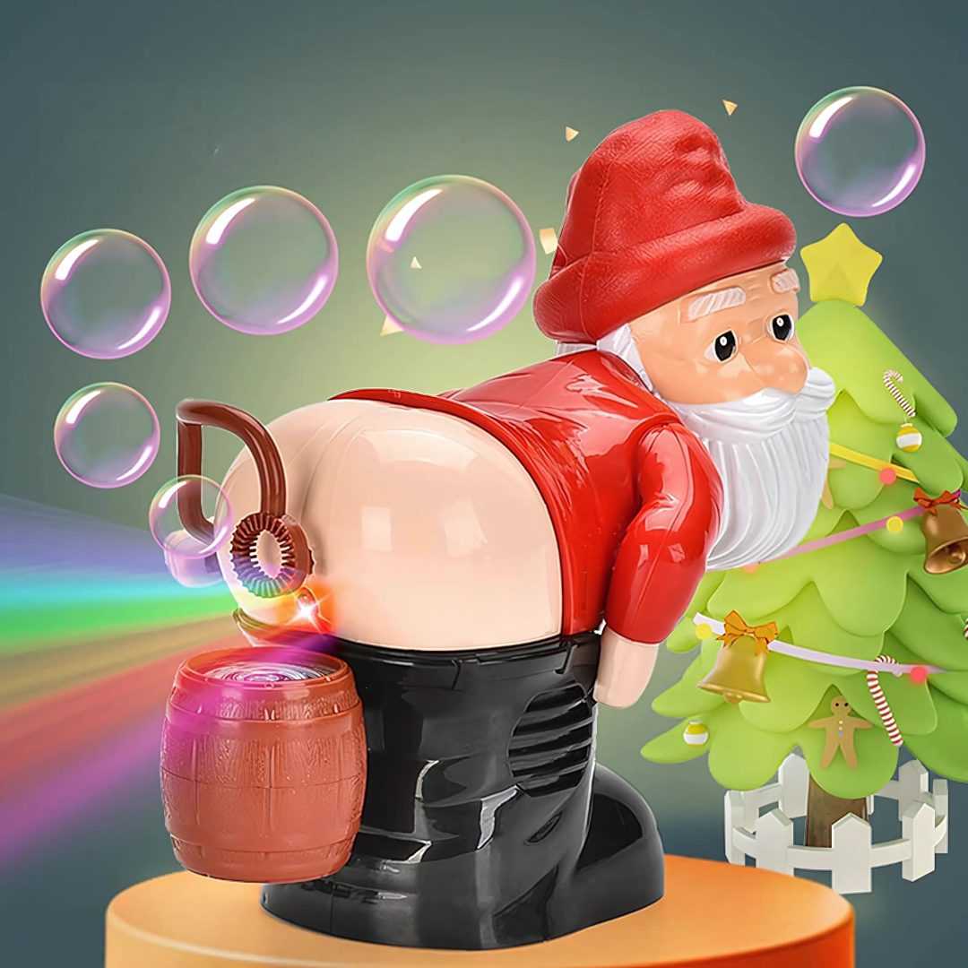 Grappige Kerstman Bellenblaasmachine – Betoverende bubbels & feestmuziek