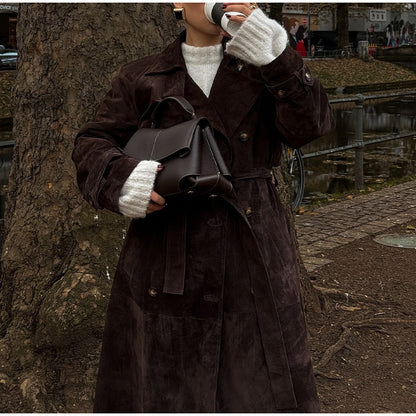 Vrouwen Kapel Lange Jas - Elegante katoen-polyester mix met gewatteerde voering