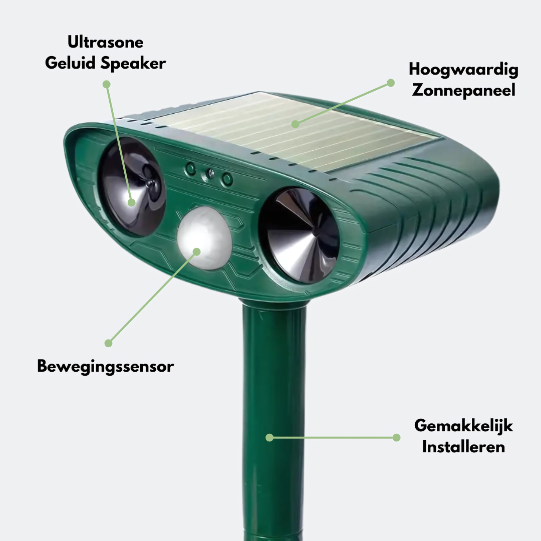 Ultrasone Kattenverjager - Zonne-energie voor een katvrije tuin