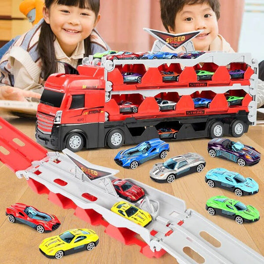 Ensemble de jouets de camion transporteur | + 8 Gratuit Auto’tjes