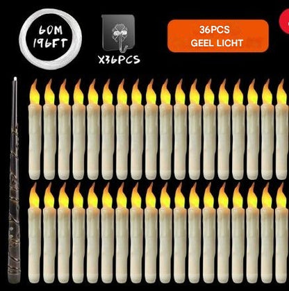 Schwebende LED-Kerzen mit Zauberstab
