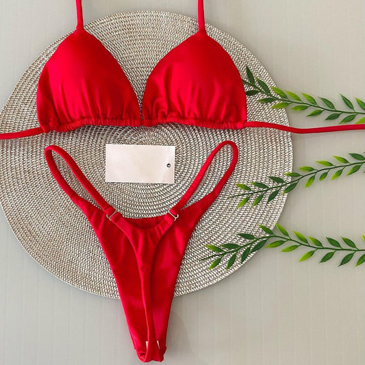 Basic Color Split Bikini