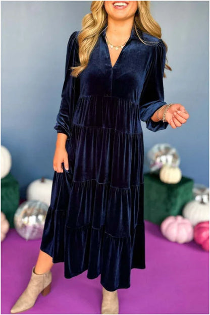 Fashion Long Velvet Dress