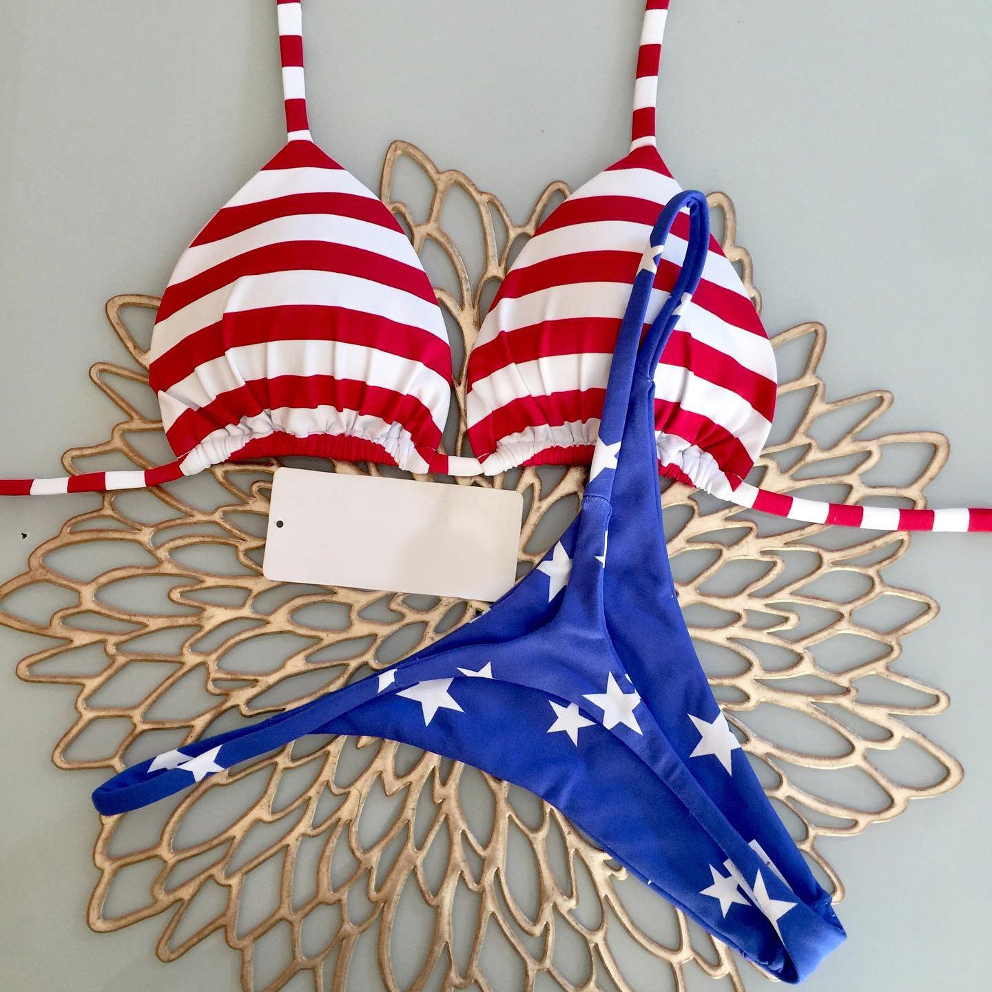 Inspired Flag Print Bikini