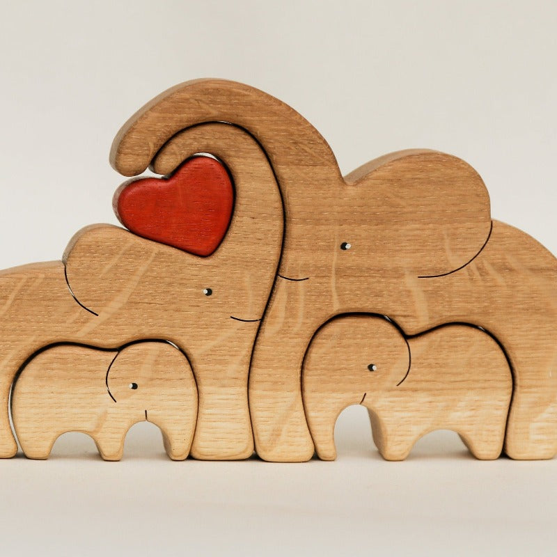 Elephant Wooden Mother And Child