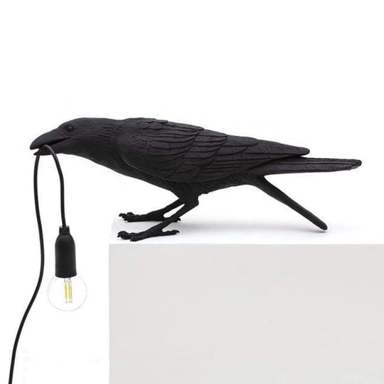 Lampe LED de table Crow en résine