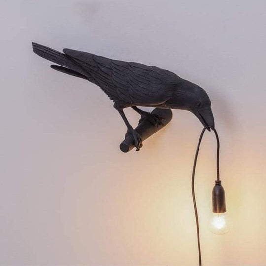 Lampe LED de table Crow en résine