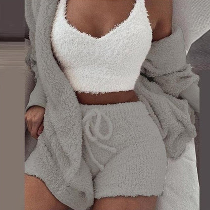 Flauschiges Pyjama-Set für Damen