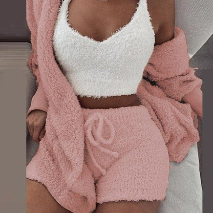 Flauschiges Pyjama-Set für Damen