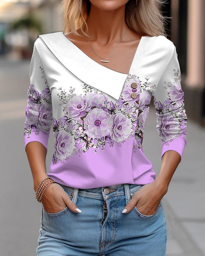 Floral top in panel design