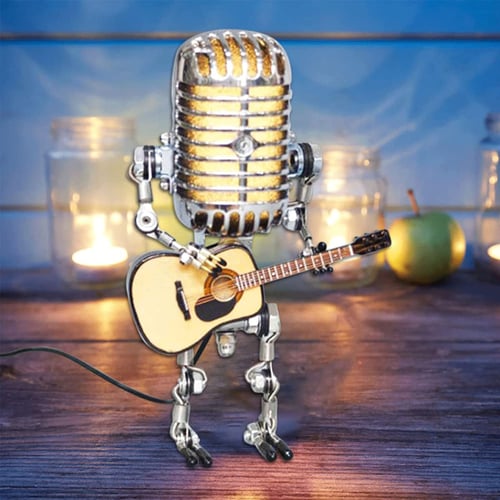 Retro Style Microphone Guitar Lamp