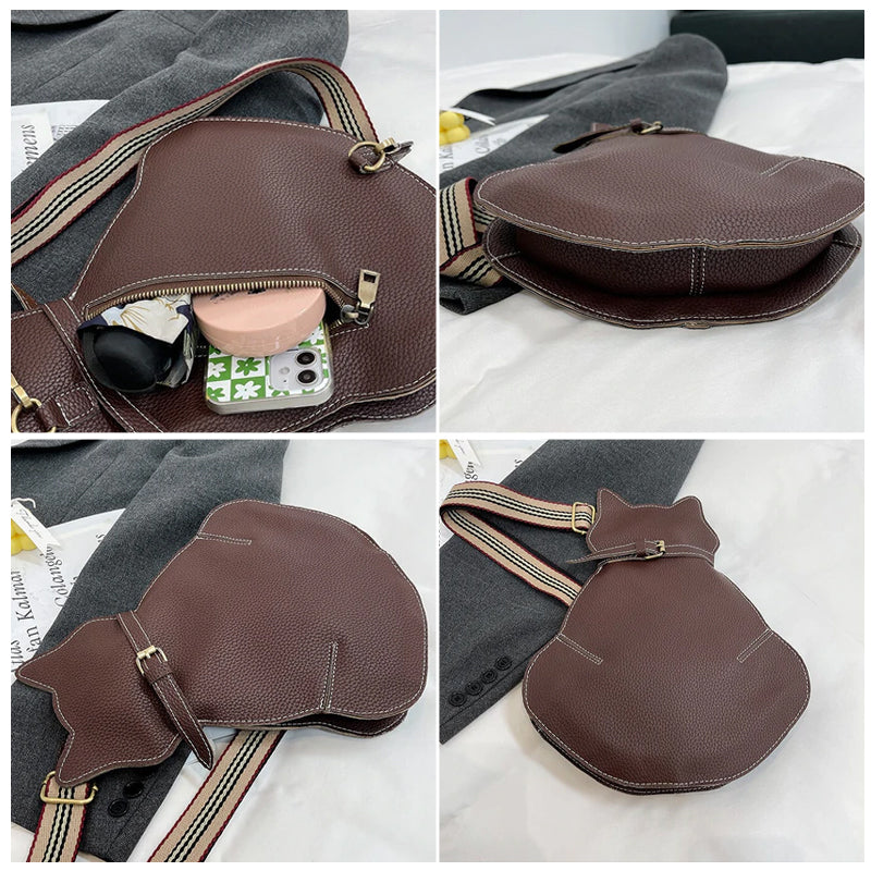 Cat Design Crossbody Bag