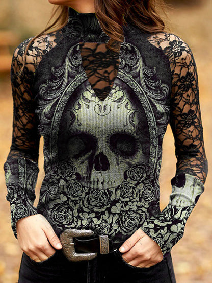 Punk Skull Lace Longsleeve