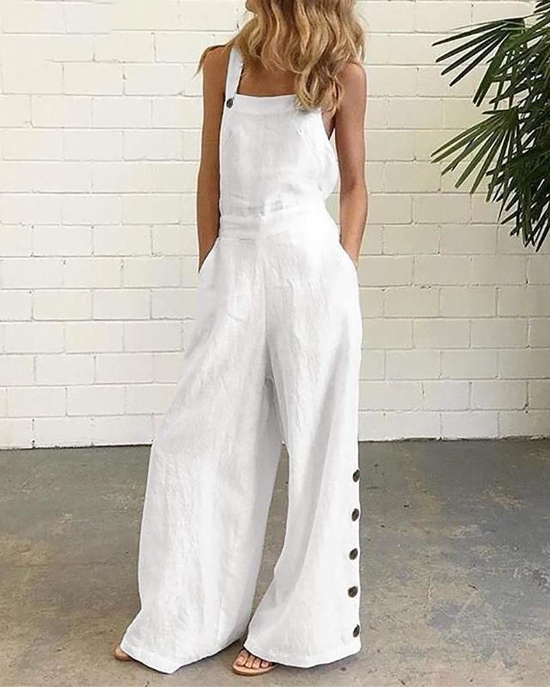 Ladies Rompers Sexy Sleeveless Wide Leg