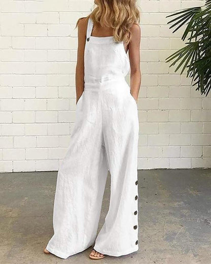 Ladies Rompers Sexy Sleeveless Wide Leg