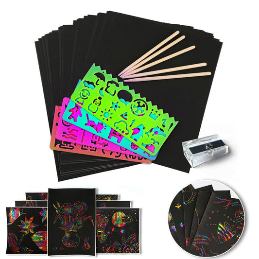 Rainbow Scratch Art Paper Cards