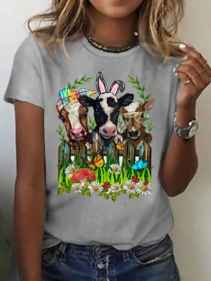 Easter Cows Printed Top