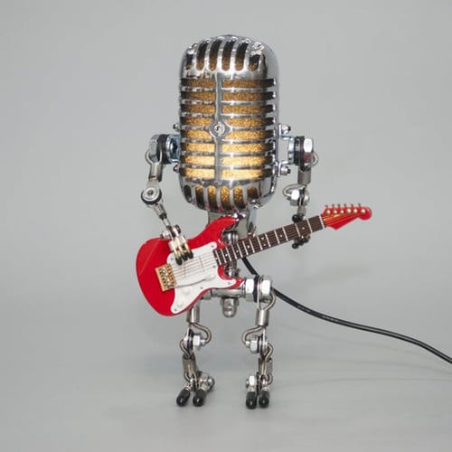 Retro Style Microphone Guitar Lamp