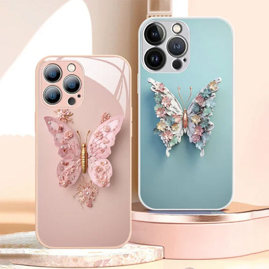 Fairy Butterfly Glass Phone Case