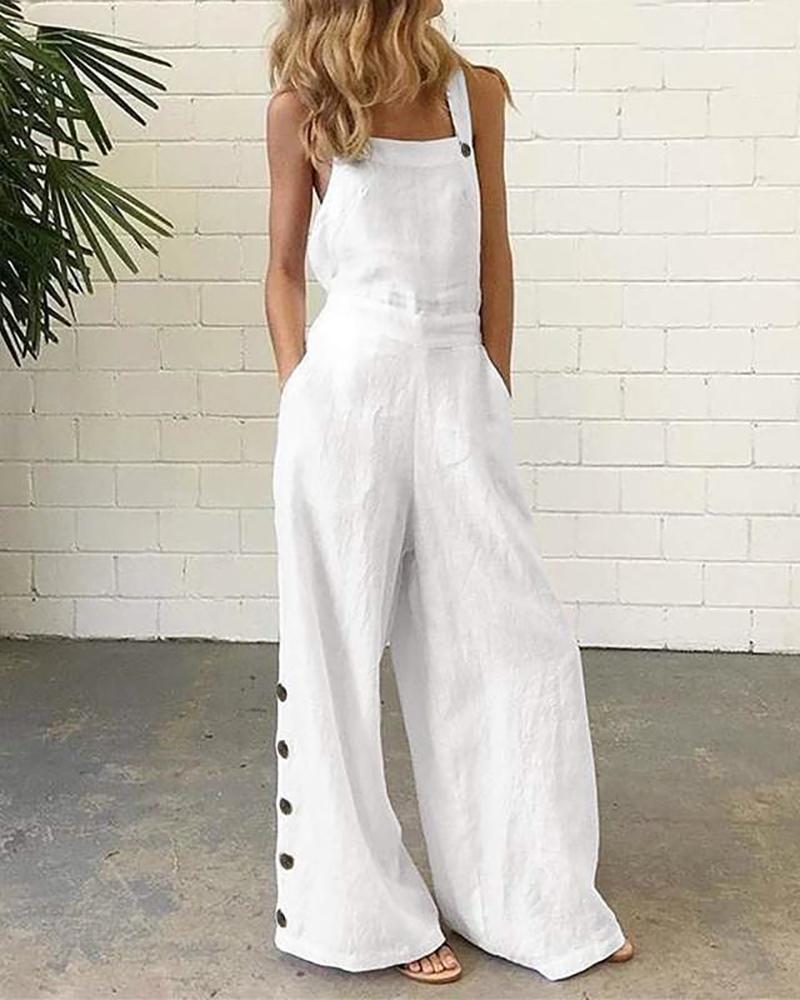 Ladies Rompers Sexy Sleeveless Wide Leg