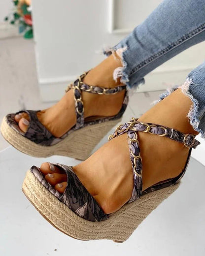 Platform Sandal Cork Elastic Strap