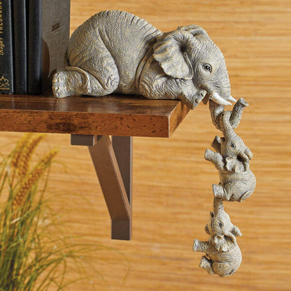 Elephant Family Simulation Figurines